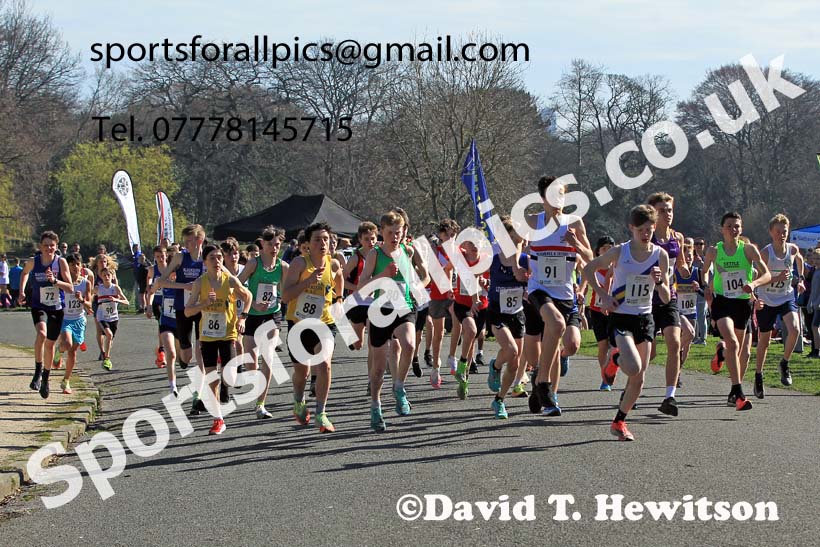 Boys Under-15s 5k, 2022 Northern 12 and 6 Stage Road Relays,  Birkenhead Park, Birkenhead, Wirral.  Photo: David T. Hewitson/Sports for All Pics